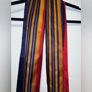 Vintage Striped Italian Foulard/Scarf - light weight, hand rolled edges